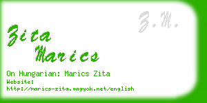 zita marics business card